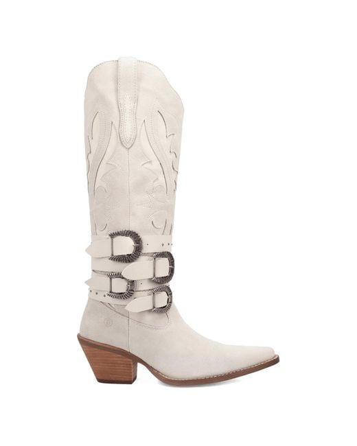 Dingo White Buck Wild Suede Leather Boot