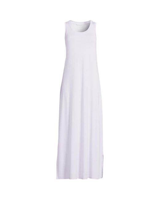 Lands' End White Sleeveless Cooling Long Nightgown