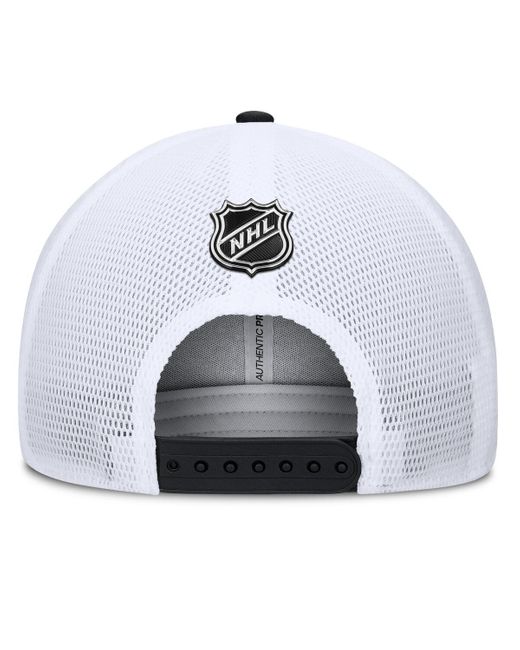 Fanatics Black/silver Los Angeles Kings Authentic Pro A-frame Rink Adjustable Hat for men