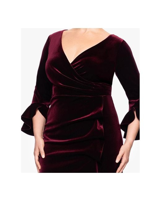 Betsy & Adam Black Plus Size Sheath Long Sleeves Dress