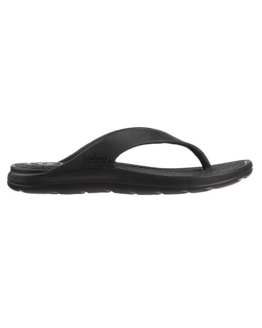 Totes Black Ara Thong Sandals for men