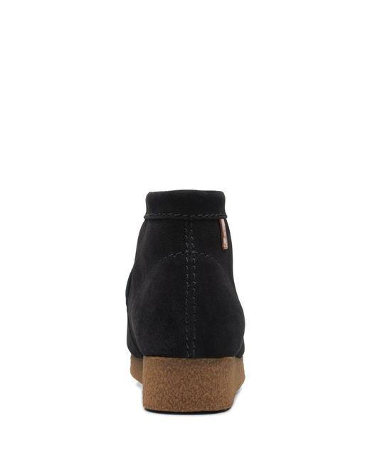 Clarks Black Shacre Suede Boots for men
