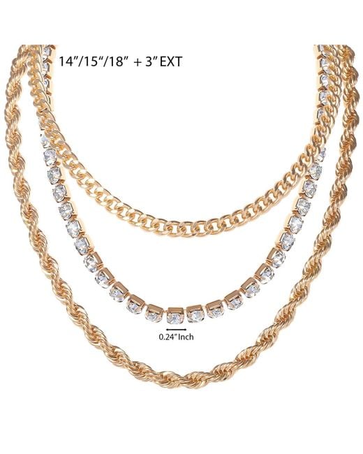 Jessica Simpson White 3-piece Twisted Chain Link Necklace Set