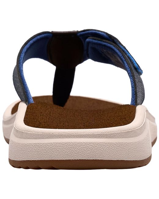 Clarks Blue Cloudsteppers Round Toe Thong Sandals for men
