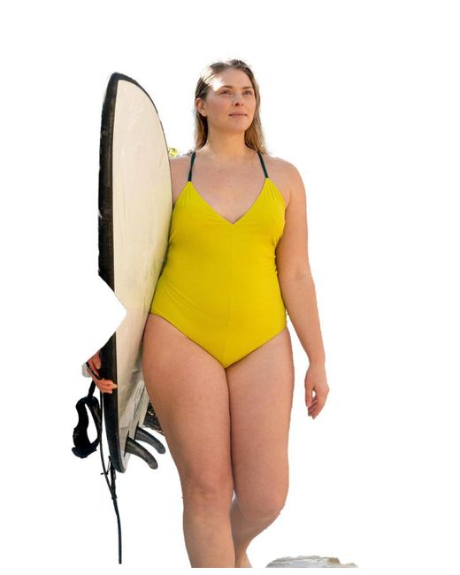 Ansea Yellow The Reversible Tie Back One Piece Swimsuit
