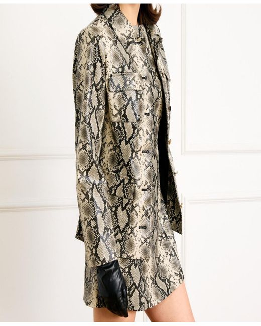 Line & Dot Metallic Print Side Pocket Jacket