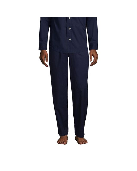 Lands' End Poplin Pajama Pants in Blue for Men Lyst