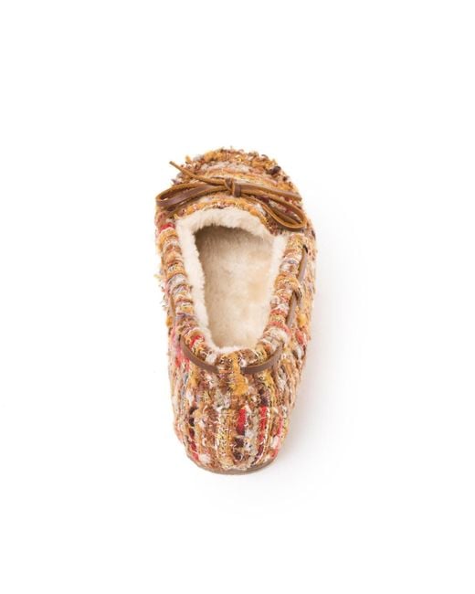 Minnetonka White Cally Patterned Slippers