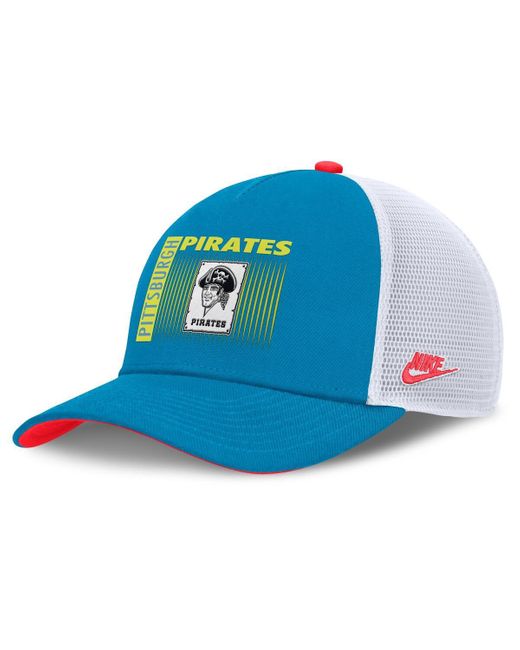 Nike Blue Pittsburgh Pirates Neon 90s Rise Structured Performance Adjustable Trucker Hat for men