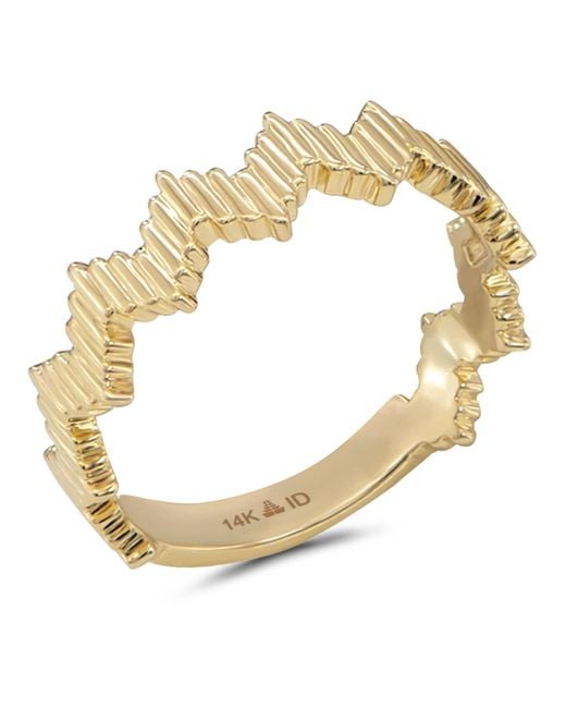 DEVATA Metallic Ribbed Zig Zag Ring