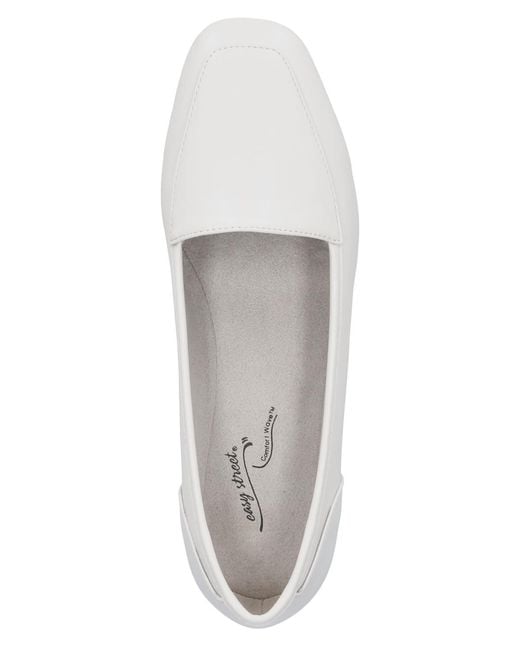 Easy Street White Thrill Square Toe Flats