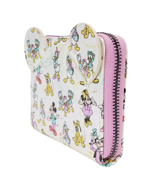 Loungefly White And Disney100 All-over-print Zip-around Wallet