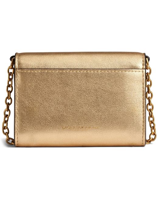 Donna Karan White Malverne Metallic String Wallet