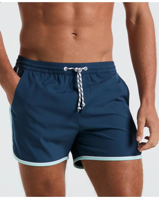 Original Penguin Blue Earl Tipped Swim Shorts for men