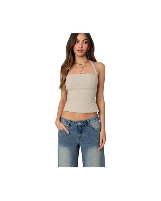 Edikted Blue Dara Halter Top
