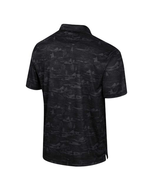 Colosseum Athletics Black Vanderbilt Commodores Daly Print Polo Shirt for men