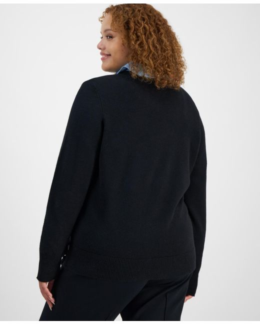 On 34th Black Plus Size Crewneck Sweater
