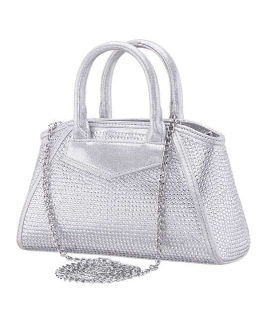 Nina Gray All Over Crystal Satchel Bag
