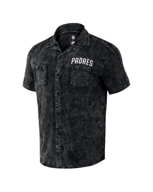 Fanatics Black Darius Rucker Collection By Distressed San Diego Padres Denim Team Color Button-up Shirt for men