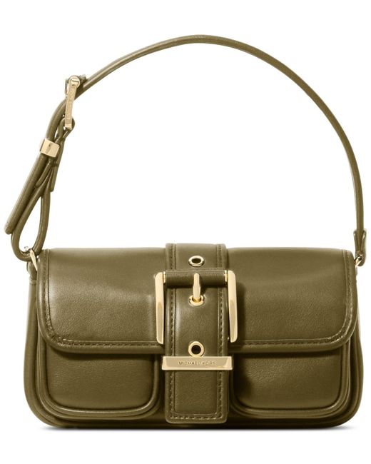 Michael Kors Green Michael Colby Mini Leather Pouchette