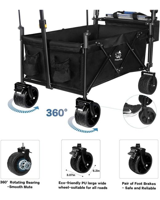 Mountaintop Black Collapsible Wagon