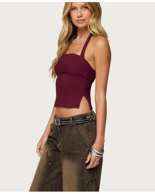 Edikted Purple Dara Halter Top
