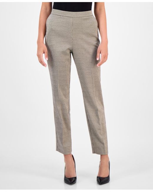 Anne Klein Multicolor Petite Printed Mid-rise Straight-leg Pants