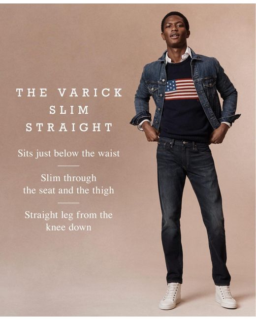 Polo Ralph Lauren Blue Varick Slim Straight Jeans for men
