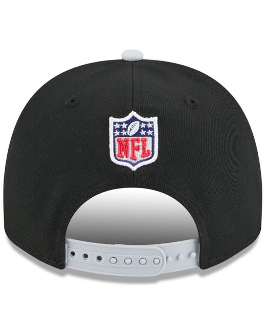 KTZ Black/silver Las Vegas Raiders 2025 Nfl Draft A-frame 9fifty Snapback Hat for men