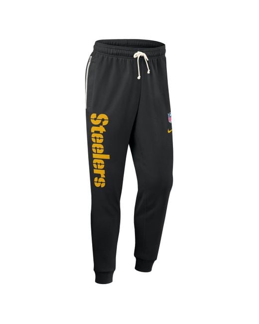 Nike Black Pittsburgh Steelers Sideline Ground Game Performance Taper Pants for men