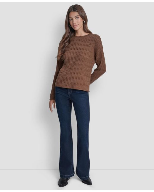 DKNY Brown Crewneck Sweater