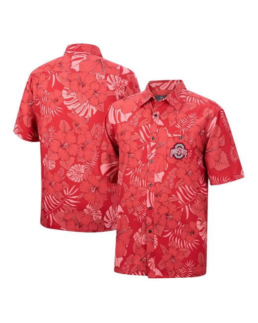 Colosseum Athletics Scarlet Ohio State Buckeyes The Dude Camp Button-up ...