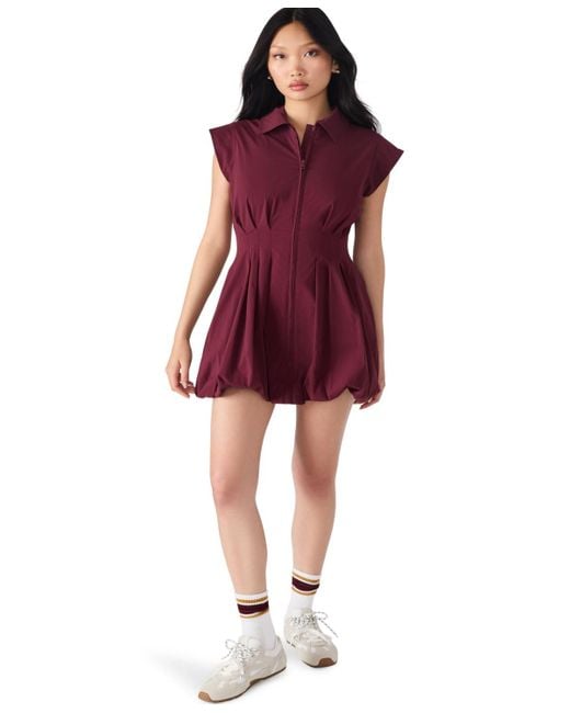 Steve Madden Red Dyanne Bubble-hem Mini Dress