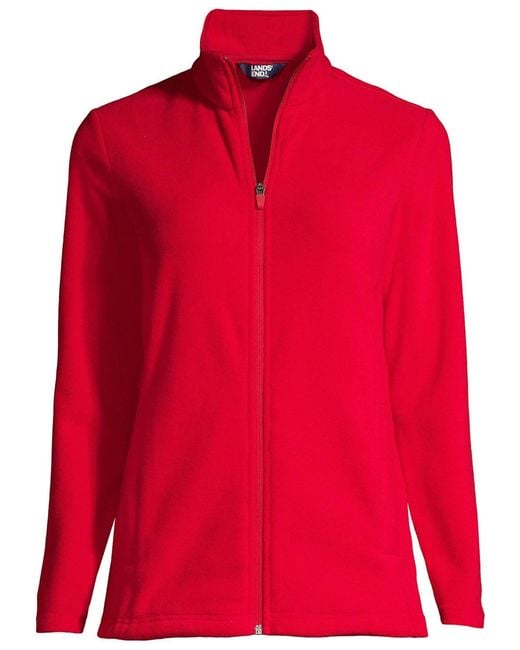 Lands' End Red Anyweather Fleece Full Zip Jacket