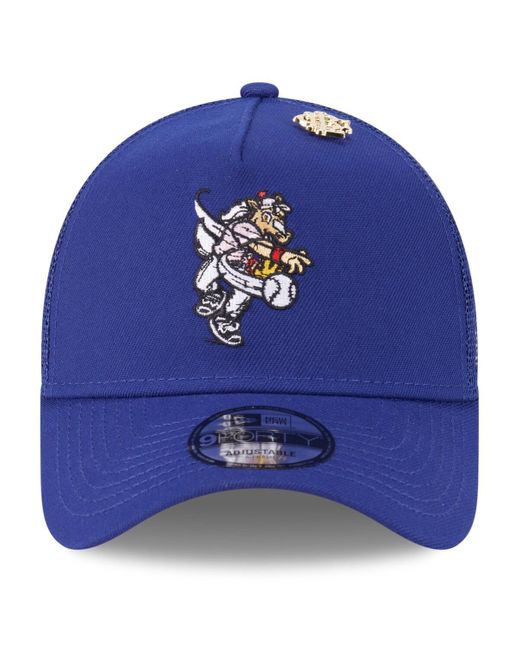 KTZ Blue Texas Rangers 2025 Big League Chew A-frame 9forty Adjustable Trucker Hat for men