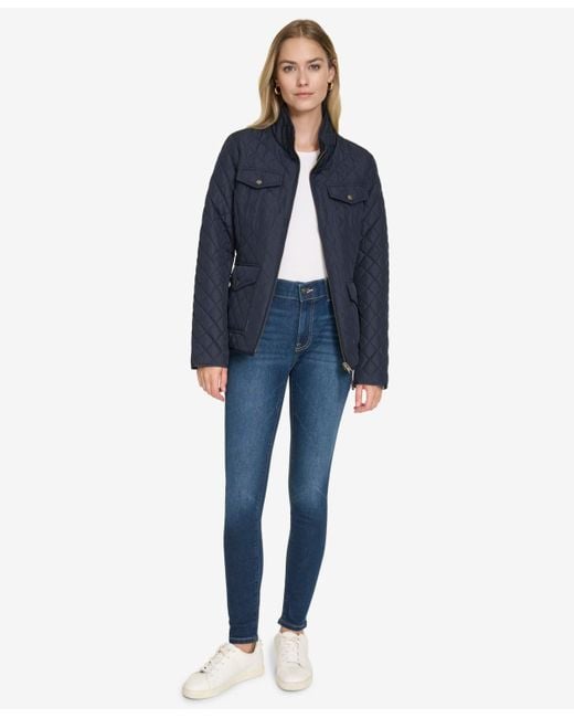 Nautica Blue Solid Quilted Jacket