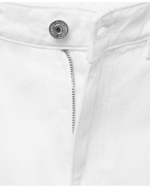 Mango White Turned-up Hem Wide Leg Cropped Jeans