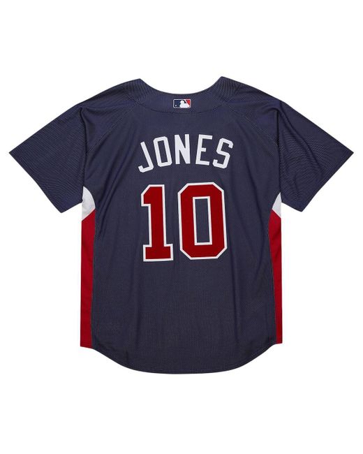 Mitchell & Ness Blue Mitchell Ness Chipper Jones Atlanta Braves Cooperstown Collection 2007 Batting Practice Jersey for men