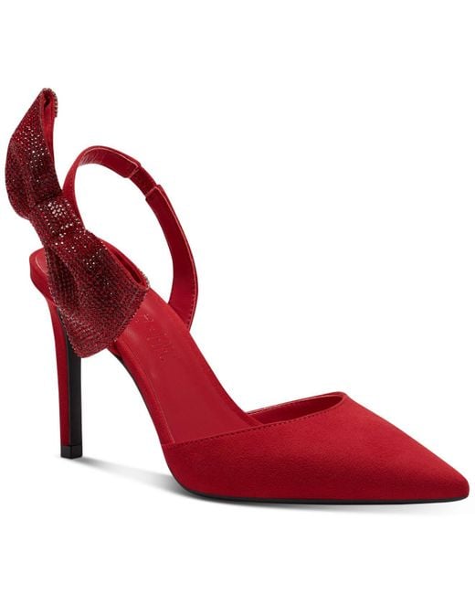 INC International Concepts Red Aminah Abdul Jillil For Inc Forever Your Girl Bow Slingback Pumps, Created For Macy's