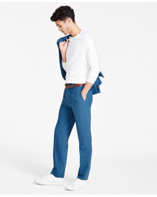 Boss Blue Hugo By Modern-fit Suit Pants for men