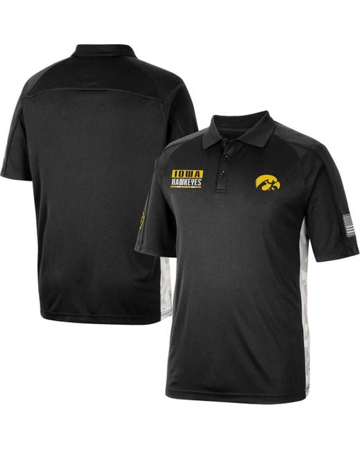 Colosseum Athletics Black Iowa Hawkeyes Oht Military-inspired Appreciation Snow Camo Polo Shirt for men