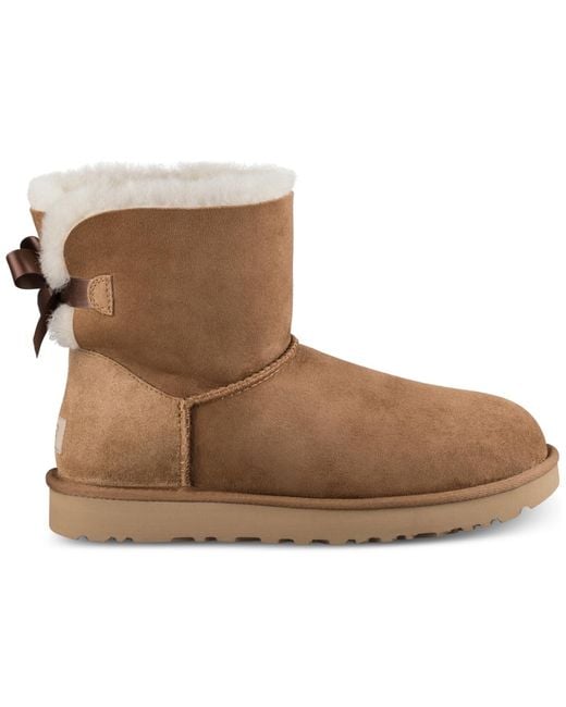 Ugg Brown Mini Bailey Bow Ii Slip On Boots