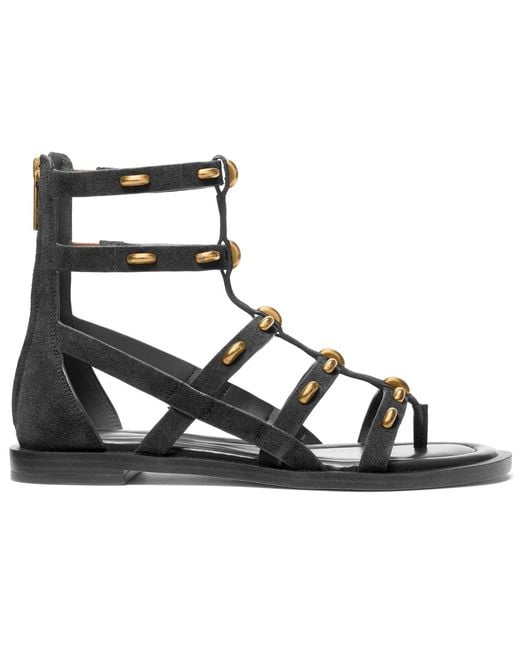 Michael Kors Metallic Noa Gladiator Open Toe Flat Sandals