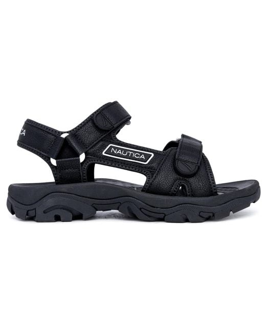 Nautica Black Bulty Round Toe Strappy Sandals for men