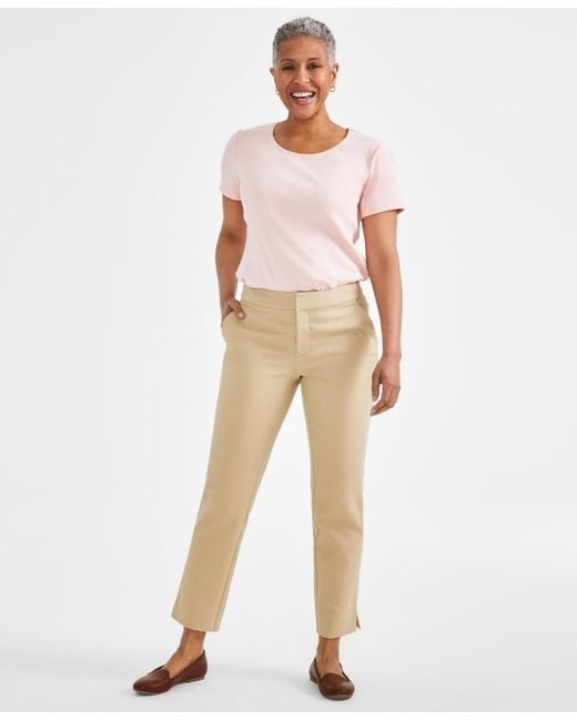 Style & Co. Natural Mid Rise Straight-leg Pants