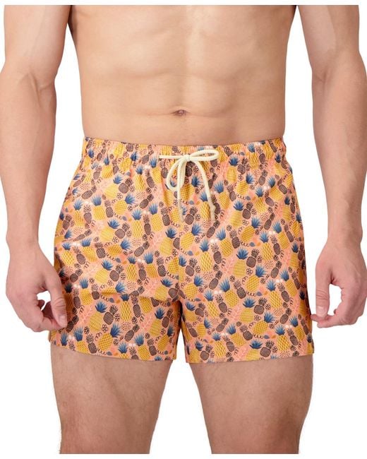 Sunset and Vine Natural Sunset And Vines Pineapple-pattern Woven Swim Trunks for men