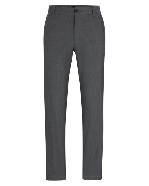 BOSS by HUGO BOSS Boss By Regular-fit Patterned Trousers in Gray for ...