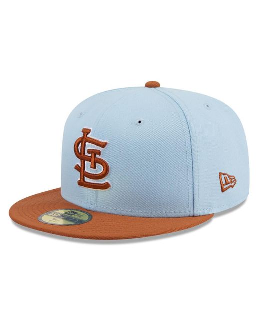 KTZ Blue /brown St. Louis Cardinals Spring Color Basic Two-tone 59fifty Fitted Hat for men