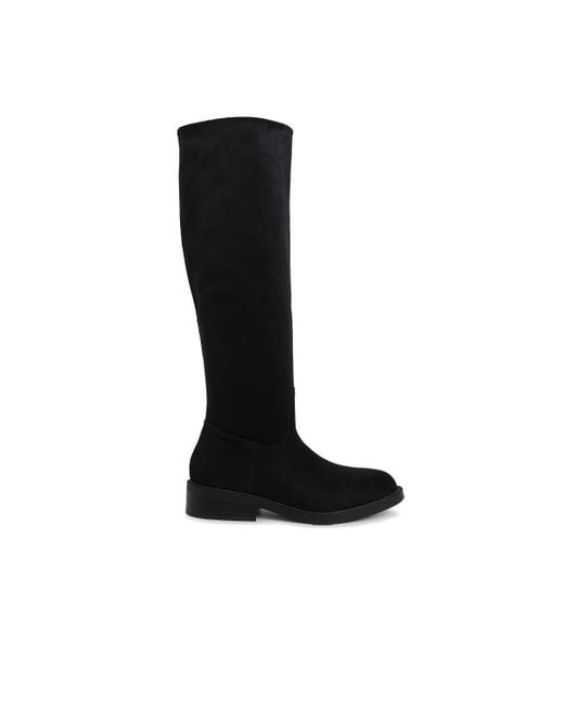 LONDON RAG Black Chiru Round Toe Microfiber Calf Boots