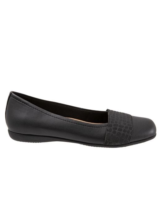 Trotters Black Samantha Flat